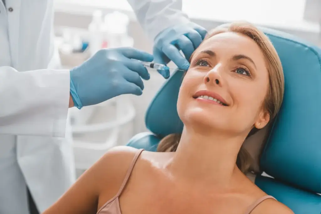 Woman Receiving Filler Treatments at Brandish Clinic Facial and Skin Rejuvenation in La Jolla, CA