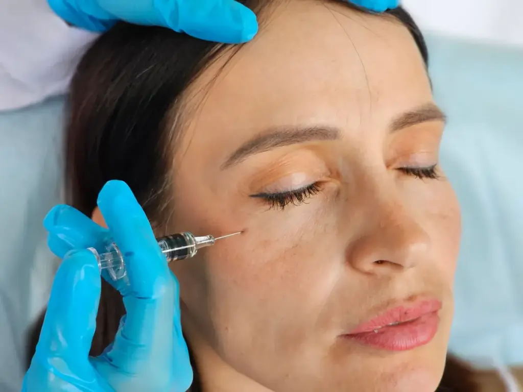 A Woman Receiving the Botox/Dysport Treatment at Brandish Clinic Facial and Skin Rejuvenation in La Jolla, California