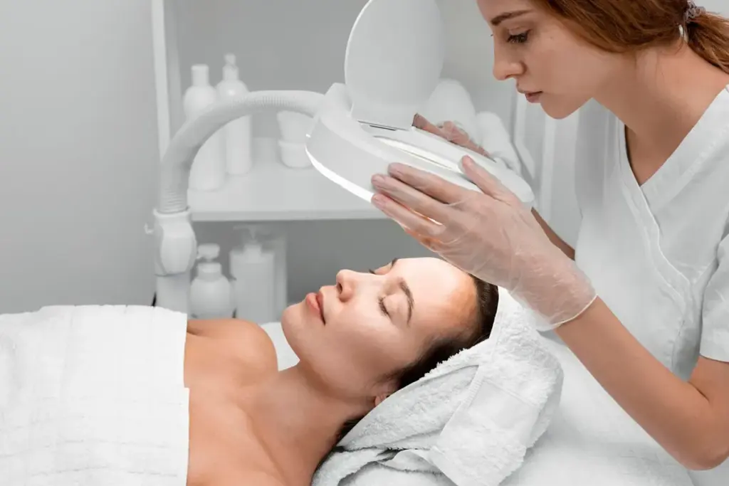 A Woman Receiving the IPL Treatment at Brandish Clinic Facial and Skin Rejuvenation in La Jolla, California