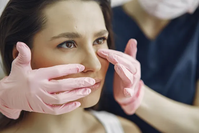 A Woman Receiving the Nose Filler Treatment at Brandish Clinic Facial and Skin Rejuvenation in La Jolla, California