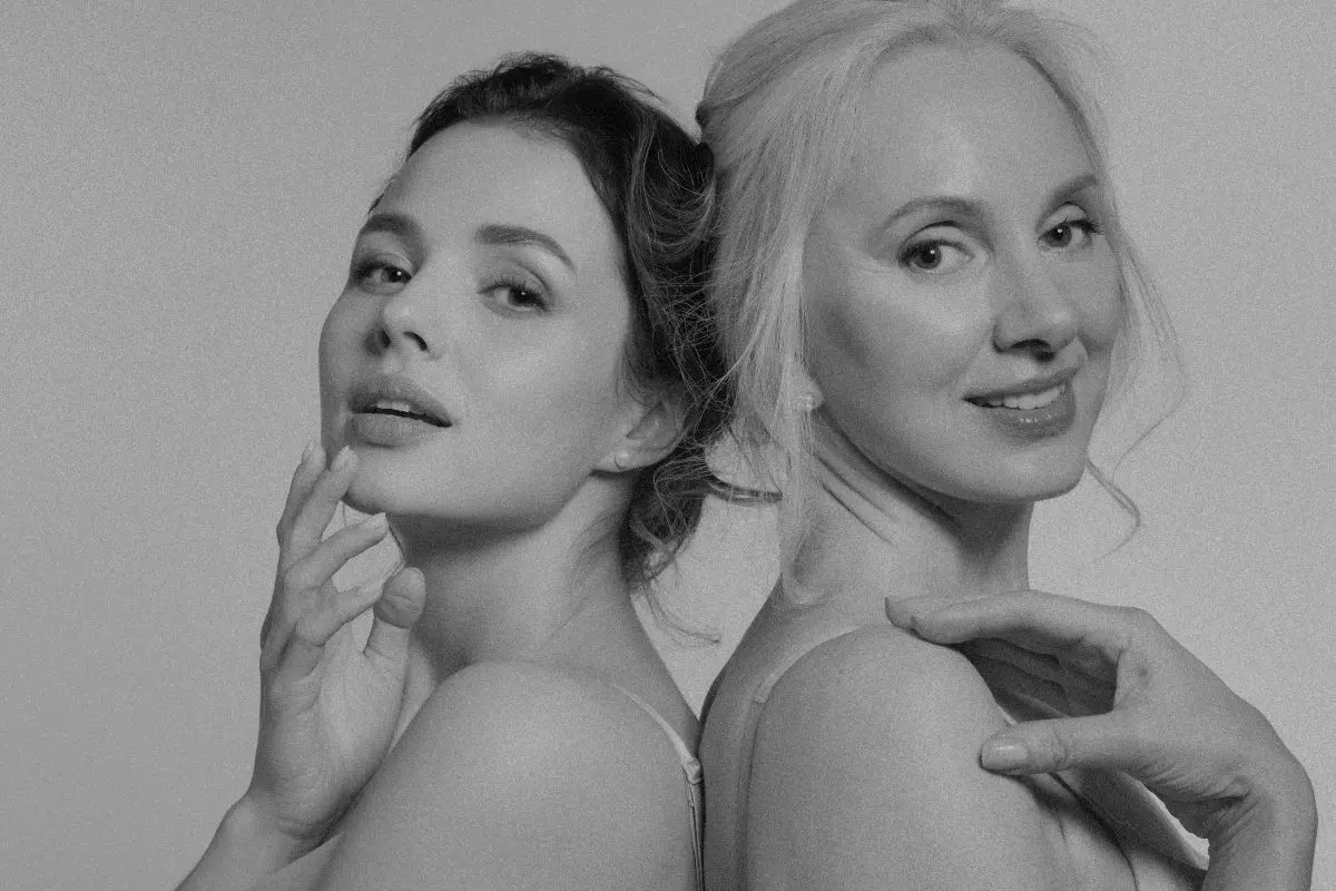 Two woman in a clinic-ready portrait receiving Fillers & Biostimulators Treatment for Brandish Clinic Facial and Skin Rejuvenation in La Jolla, CA.